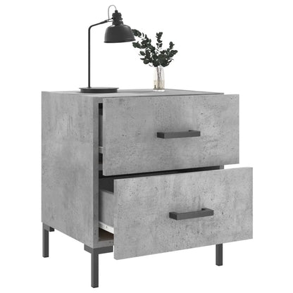 Mesita Noche 2 Uds Madera Ingeniería Gris Hormigón 40x35x47,5cm_2