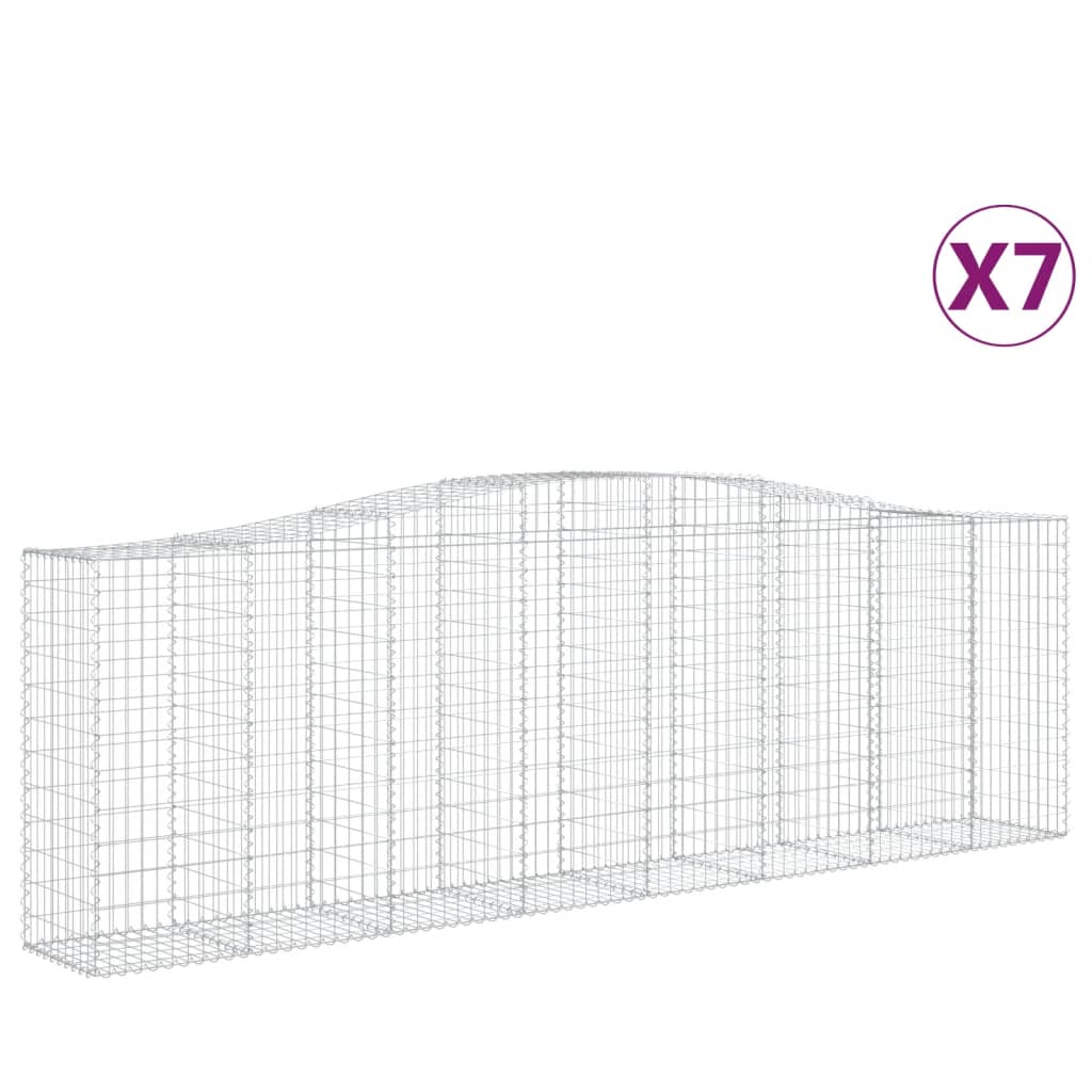 Cestas De Gaviones 7 Uds Forma De Arco Hierro 400x50x120/140 Cm_0