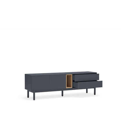 Mueble Para Televisión Modelo Corvo 2 Puertas 2 Cajones Acabado Gris Antracita, 40cm(anch_5