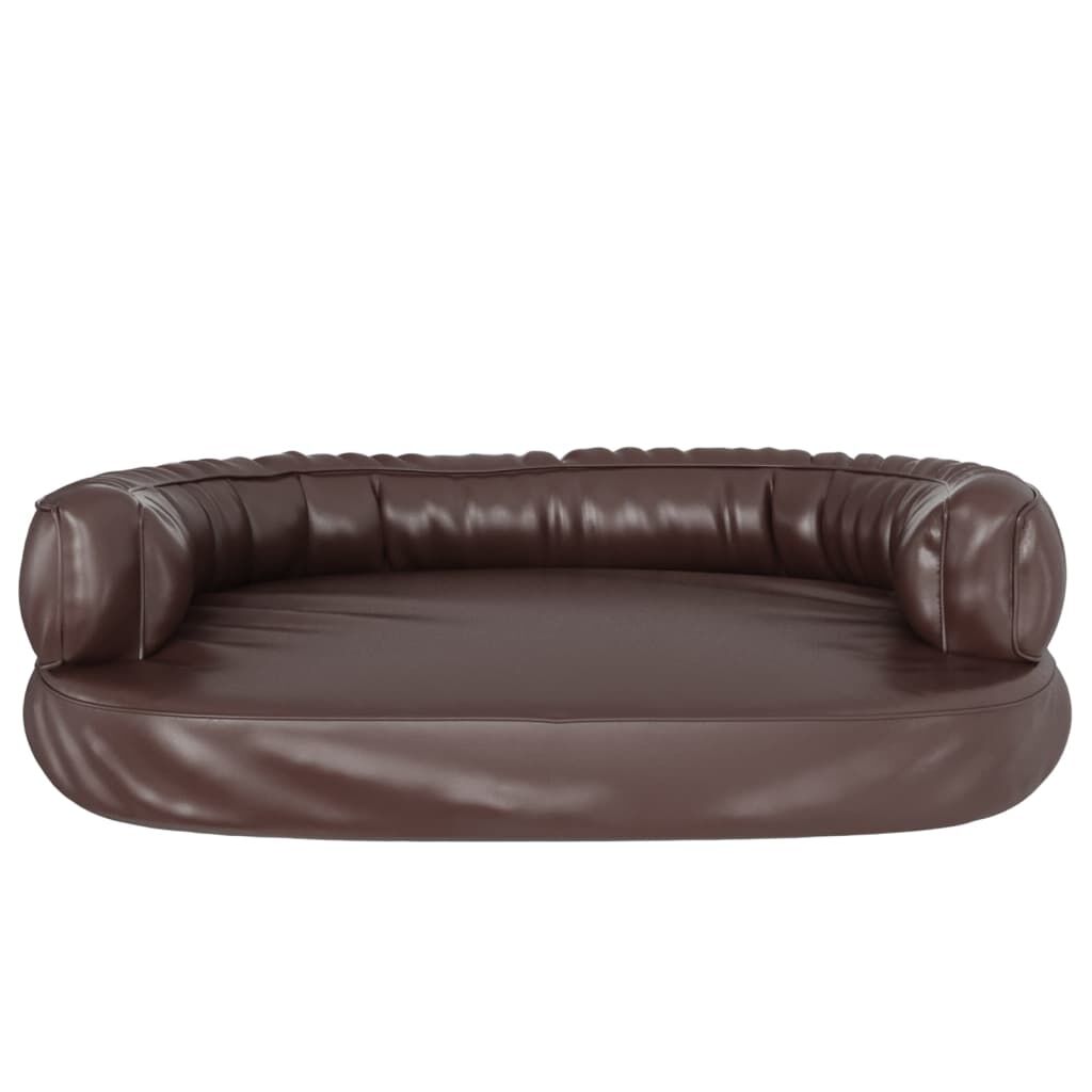 Vidaxl Cama Para Perros De Espuma Cuero Sintético Marrón 88x65 Cm_3