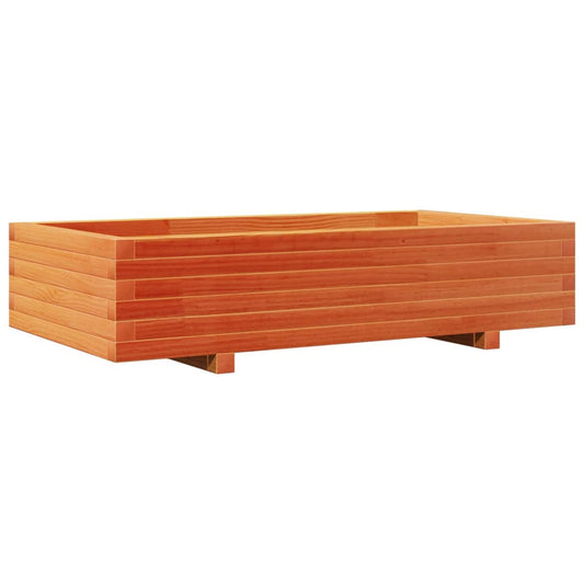 Jardinera De Madera Maciza De Pino Marrón Cera 110x60x26,5 Cm_0