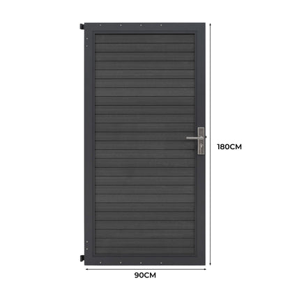 Puerta Para Vallas Para Exteriores De Wpc Y Aluminio | Gris_4