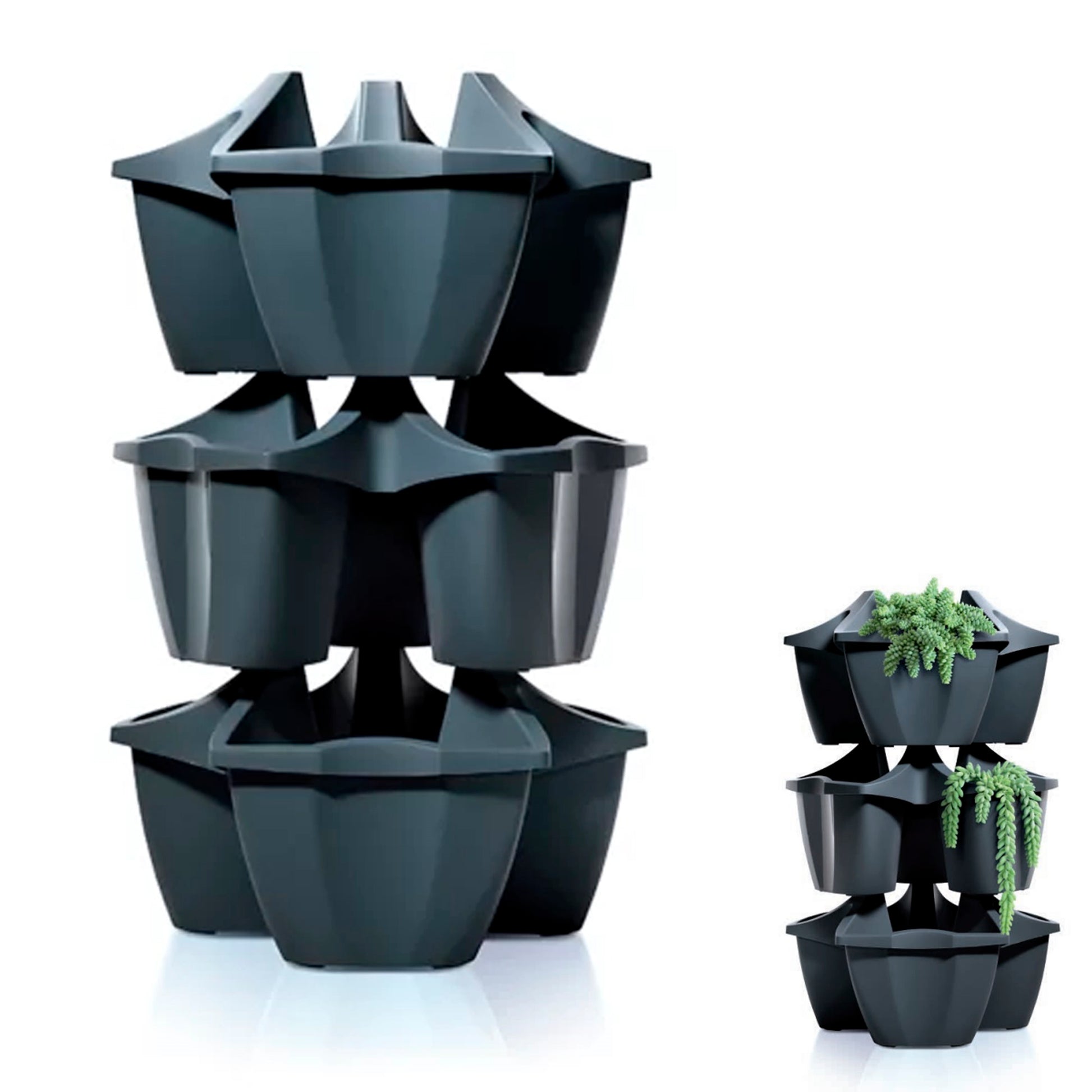 Maceta Crown 16l., Dimensiones (mm) 480x480x264, Color Antracita_3