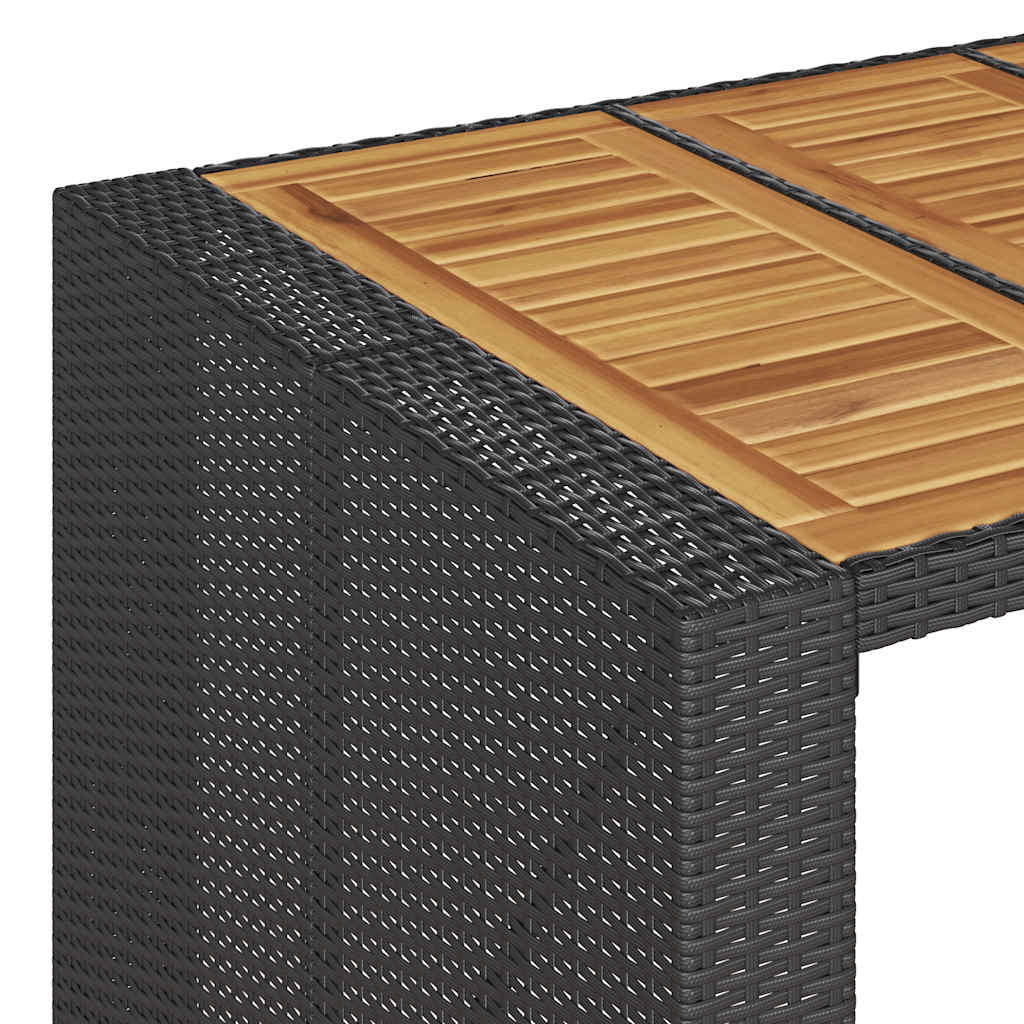Set Bar Jardín Con Cojines 5 Pzas Ratán Sintético Acacia Negro / Vetonek_3