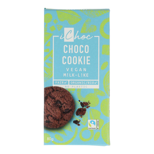 Barra de Chocolate Vegan com Bolachas de Chocolate e Cacau 80g