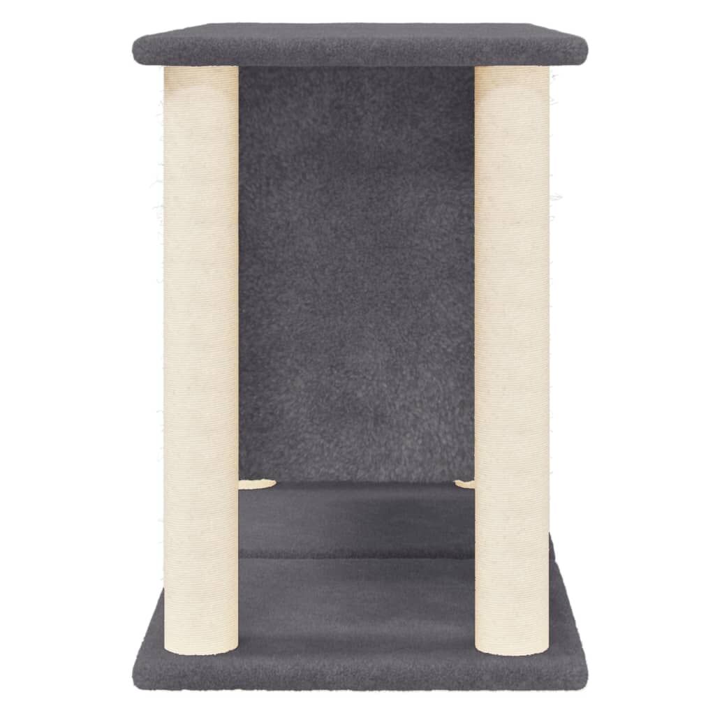 Vidaxl Rascador Para Gatos Con Postes De Sisal Gris Oscuro 50 Cm_3
