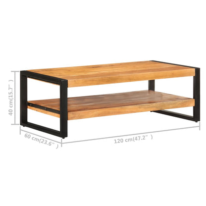 Mesa De Centro De Madera Maciza De Acacia 120x60x40 Cm_3