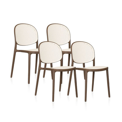 Pack 4 Sillas De Exterior Klux Apilables, Polipropileno, Taupé, 45 X 84 X 45_1