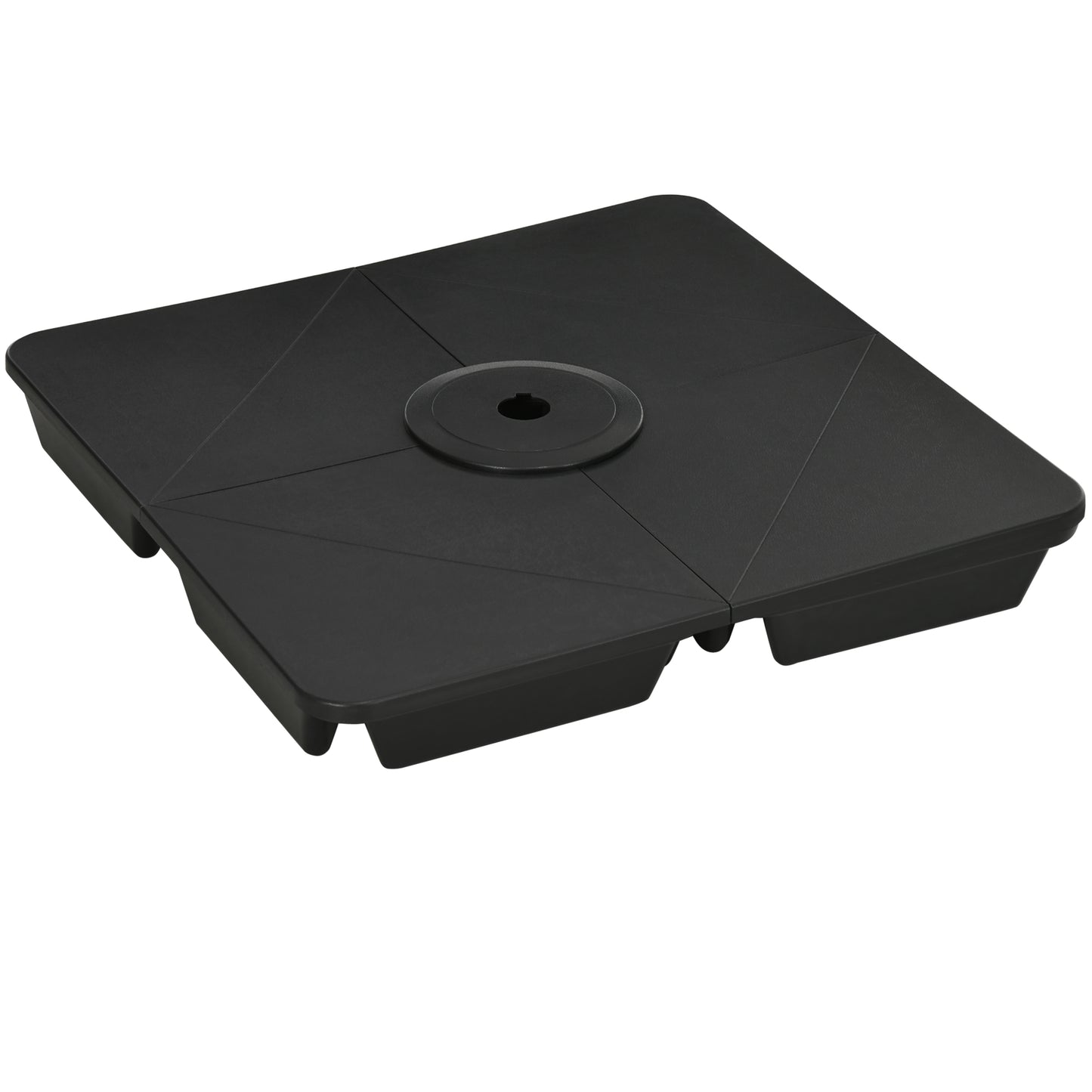 Outsunny Pesos Para Base De Sombrilla En Voladizo De 4 Piezas 90x90x10,5cm Negro_0