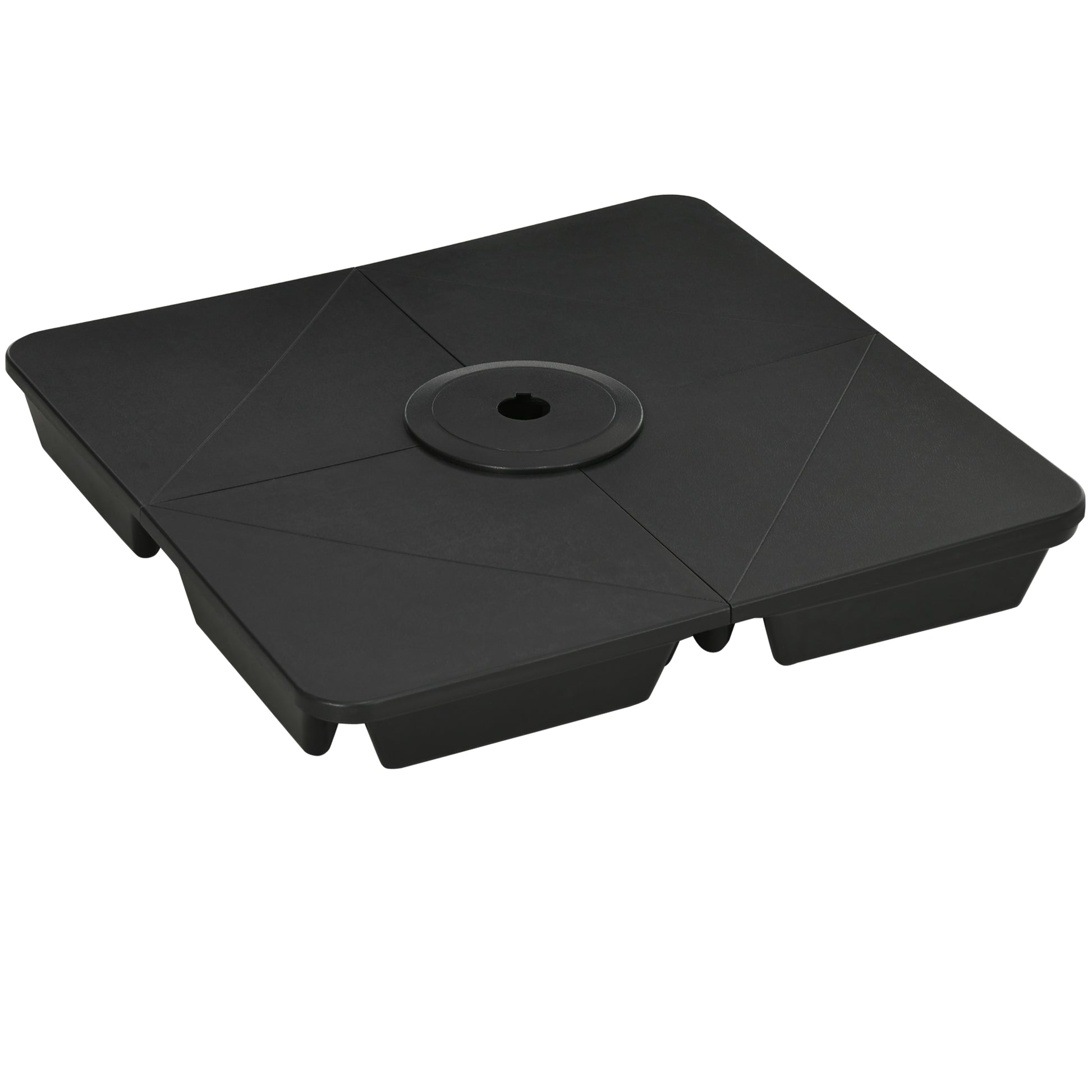 Outsunny Pesos Para Base De Sombrilla En Voladizo De 4 Piezas 90x90x10,5cm Negro_0