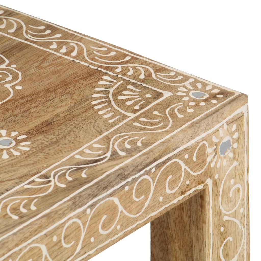 Juego De Mesitas Auxiliares 2 Piezas Madera Maciza De Mango_3