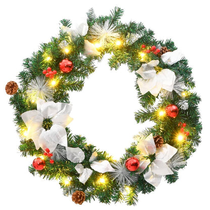 Vidaxl Corona De Navidad Con Luces Led Pvc Verde 60 Cm_0