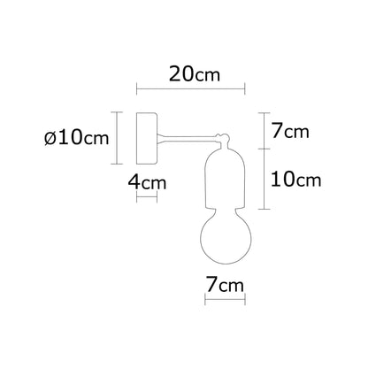 Aplique De Pared, Madera , Natural, 7x7x20, Casquillo E 27 Max 40 W