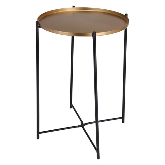 Well Home Mesa Auxiliar Redonda En Metal Color Dorado Ø35x47cm_0