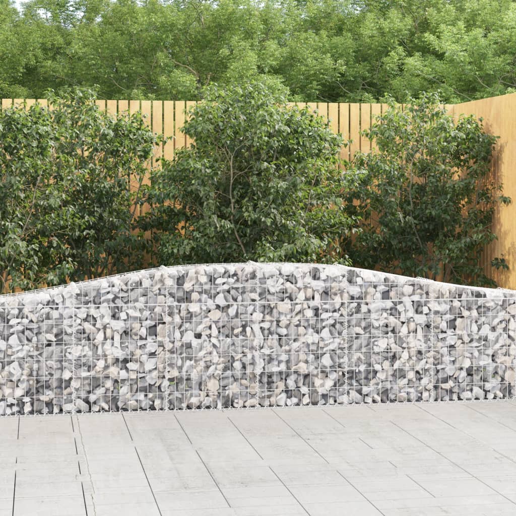Cestas De Gaviones 2 Uds Forma De Arco Hierro 400x30x60/80 Cm_1