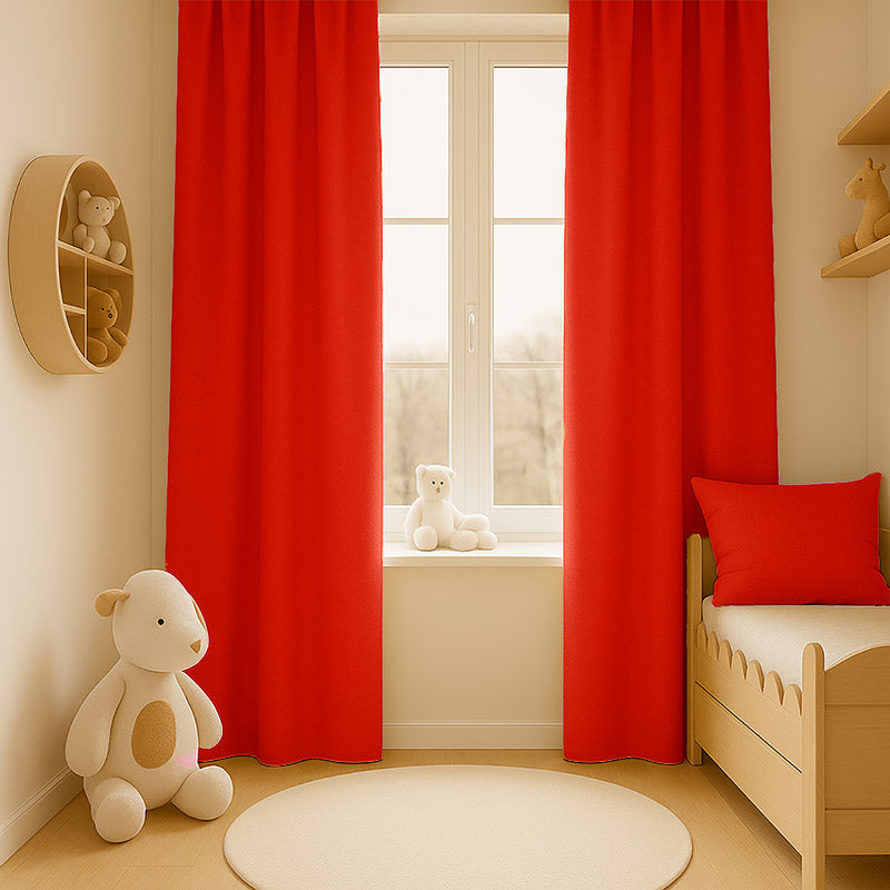 Cortinas De Gasa De Algodón Orgánico Color Fresa Para Bebé_1