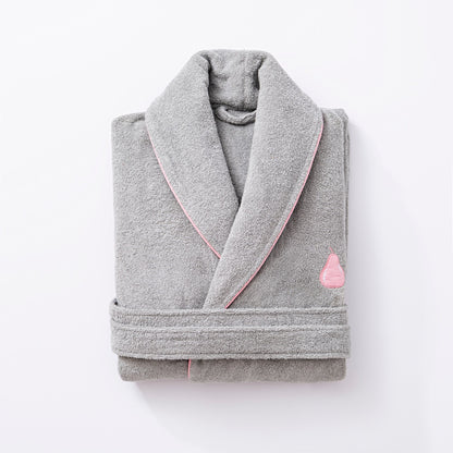 Albornoz L/xl 380gsm 100%algodon Gris Con Pera Rosa Benetton Fruits Be_2