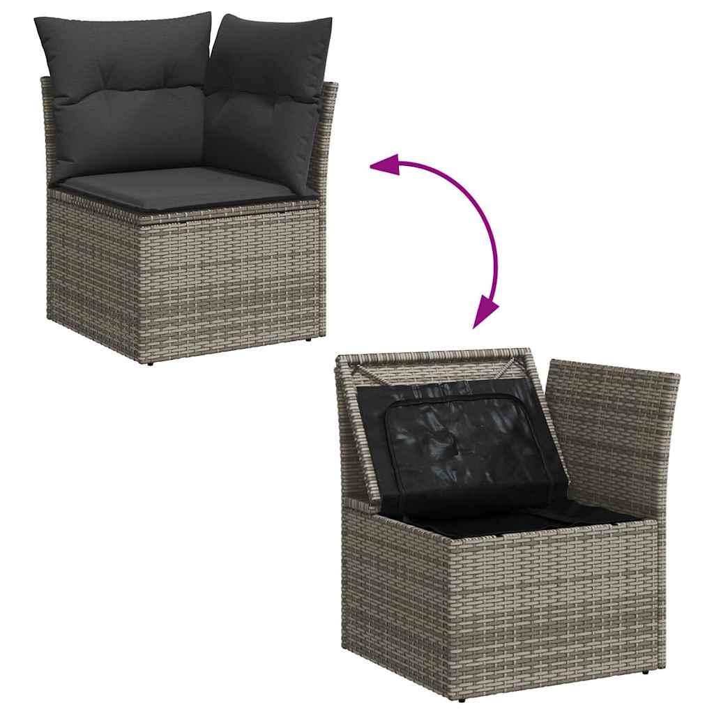 Set De Sofás De Jardín Con Cojines 9 Pzas Ratán Sintético Gris / Vetonek_0