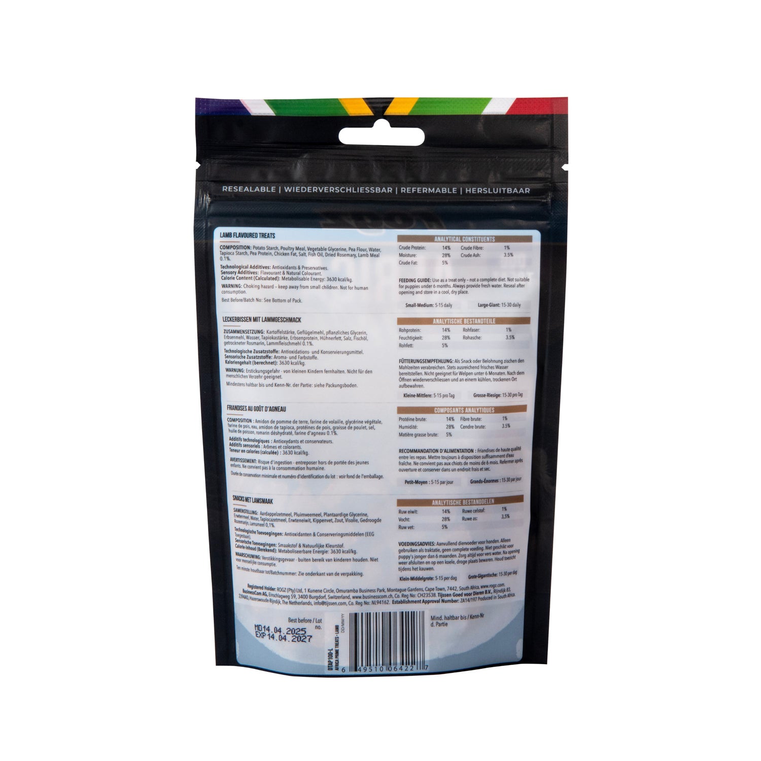 Rogz Snack Para Perros Sabor Cordero 6x100g Sin Cereales_4