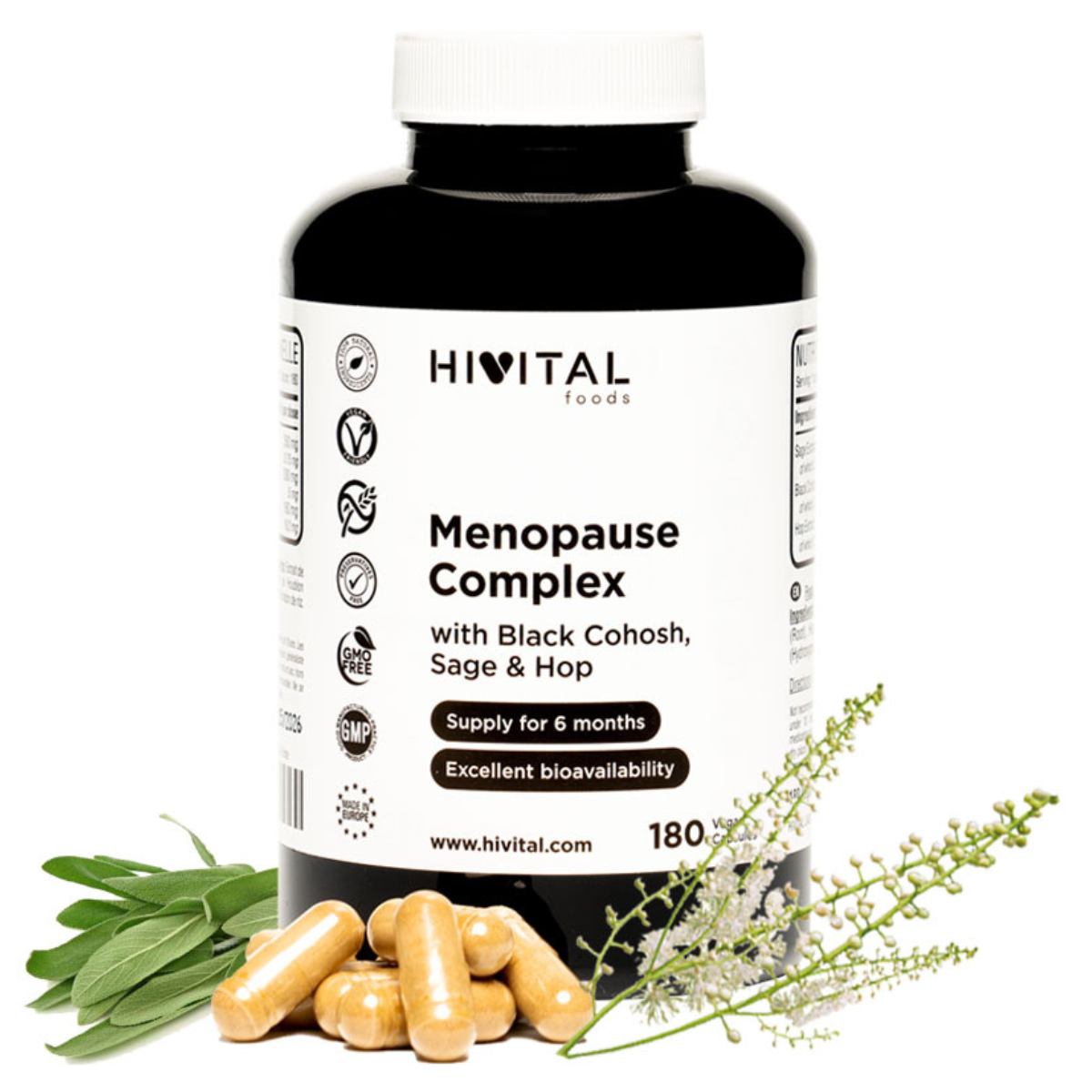 Menopausa Complex Hivital 180 cápsulas vegan