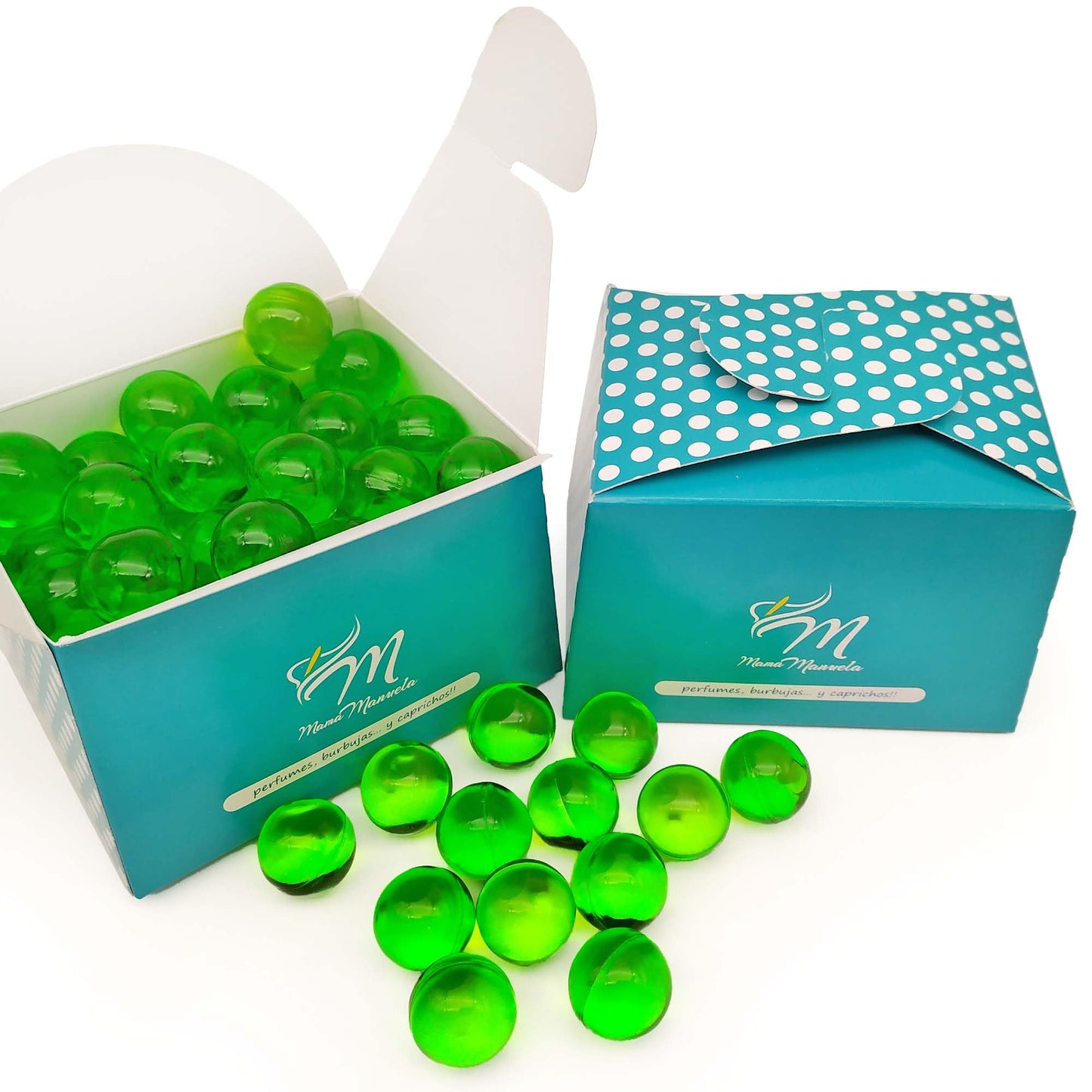 Caja Regalo 70 Perlas De Baño Con Aroma A Manzana - Con Aceite De Soja - Hidrata, Suaviza Y Perfuma La Piel - Forma Bola_0