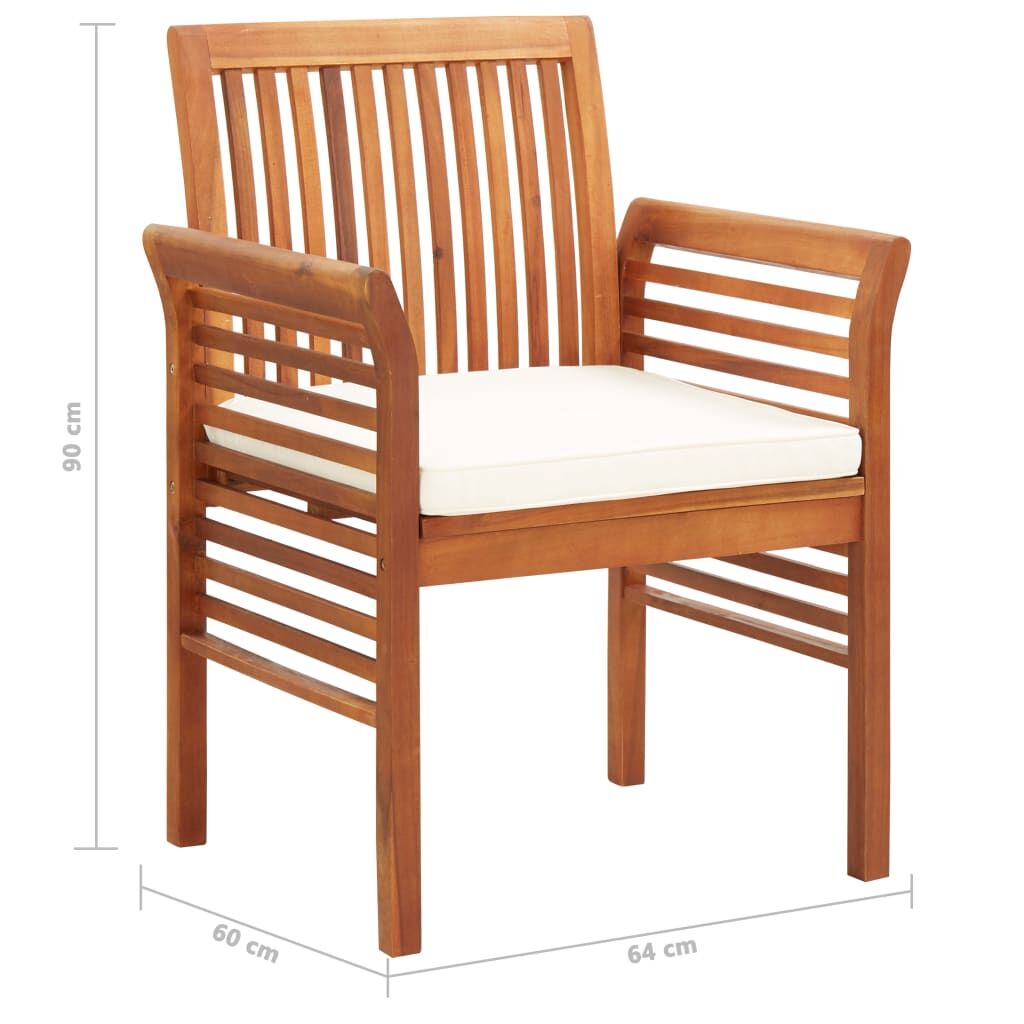 Vidaxl Set Comedor De Jardín 5 Pzas Y Cojines Madera Maciza De Acacia_2