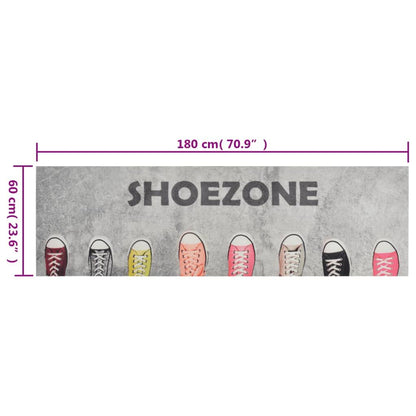 Vidaxl Alfombra De Cocina Lavable Terciopelo Dibujo Zapatos 60x180 Cm_2