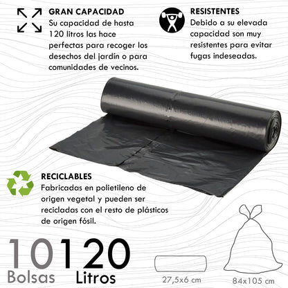 Contenedor Reciclo 110 Litros Cerrado + 3x Bolsas De Basura De 10 Unidades