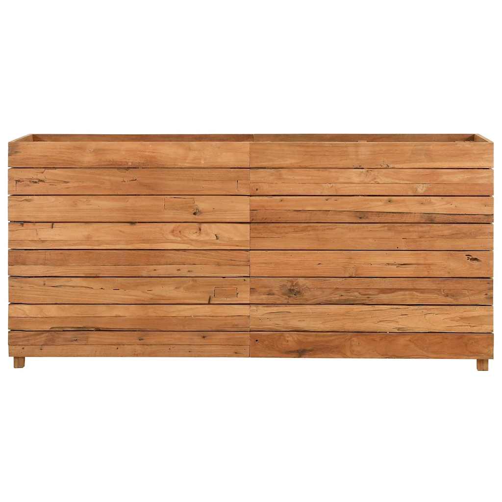 Arriate Elevado Madera De Teca Reciclada Y Acero 150x40x72 Cm_2