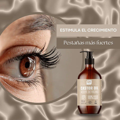 QKnatur - Aceite De Ricino Orgánico 250 Ml - Para Pelo, Piel, Pestañas, Barba Y Uñas - 100% Puro - Nutre Y Fortalece_2