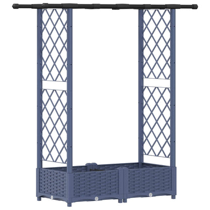 Cama Elevada Con Trellis Y Techo Gris 122,5 X 40 X 121 Cm Pp_0