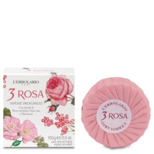 3 Rosas Jabón En Pastilla L'erbolario 100 gr_0