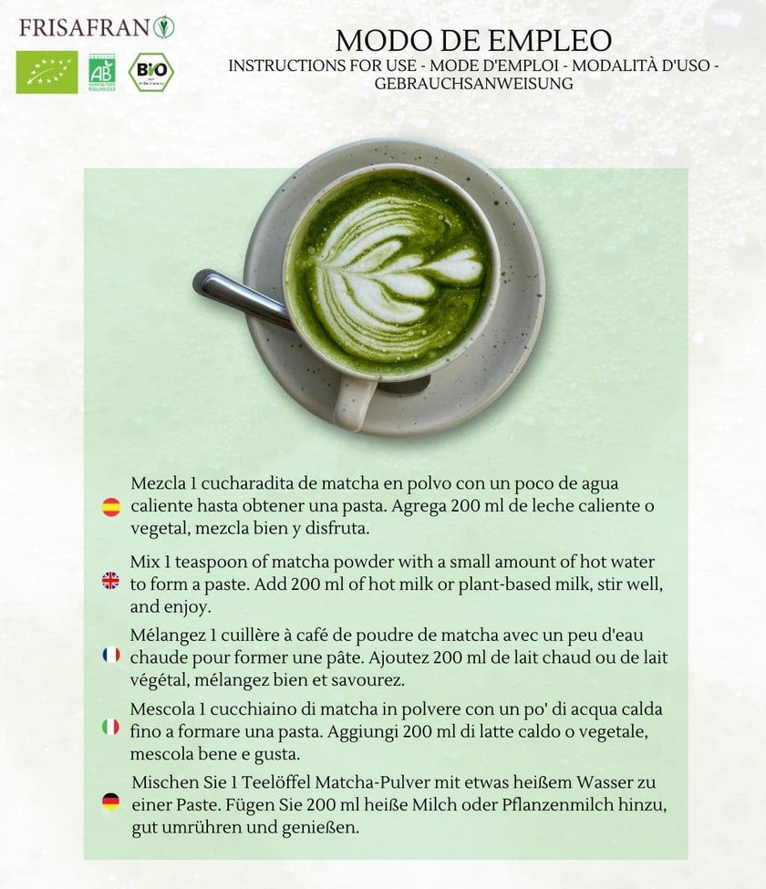 Matcha Latte Ecológico En Polvo | Calidad | Frisafran 100 G_5