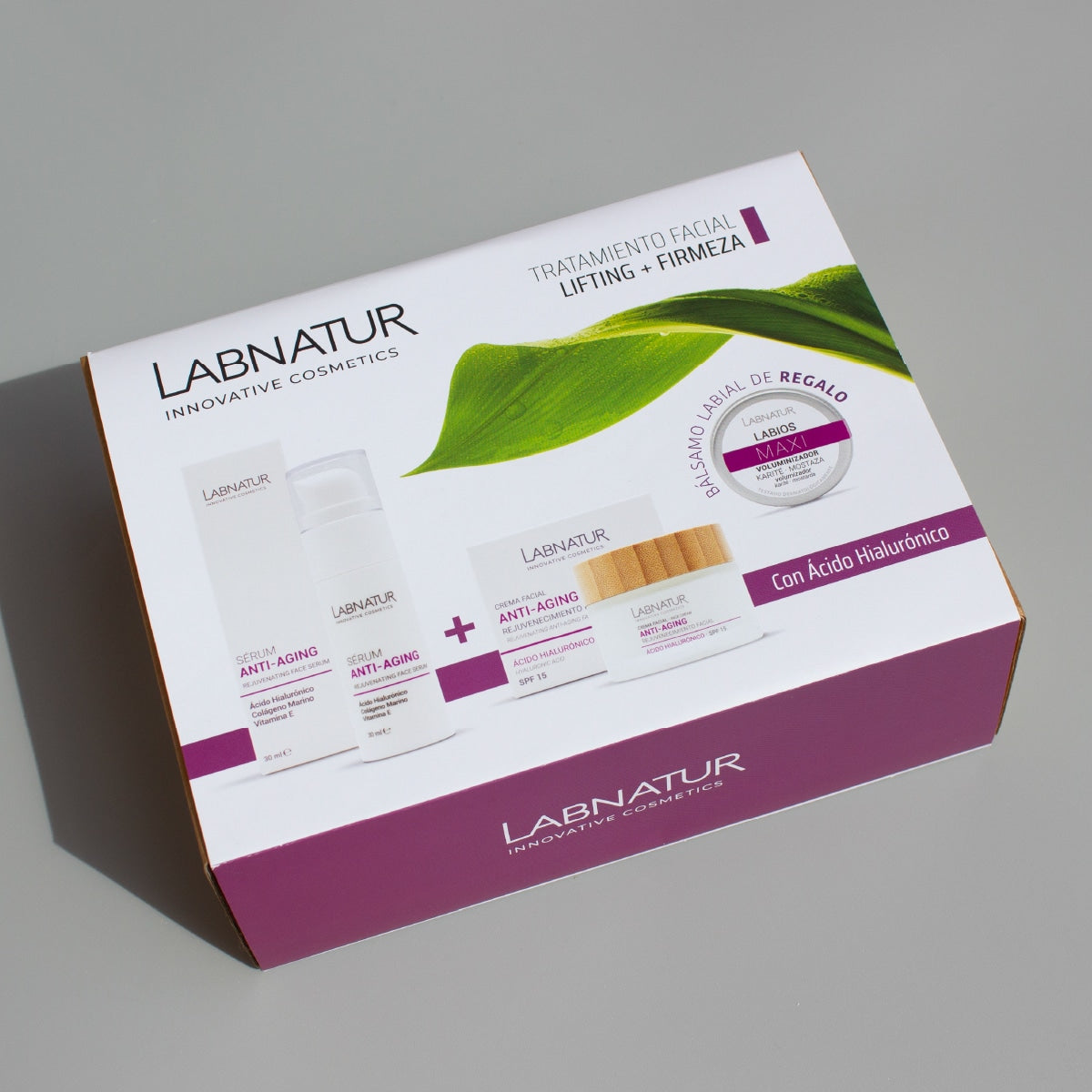 Pack Lifting + Firmeza Labnatur | Sérum y Crema Facial + Bálsamo Voluminizador de Regalo | Ácido Hialurónico_2