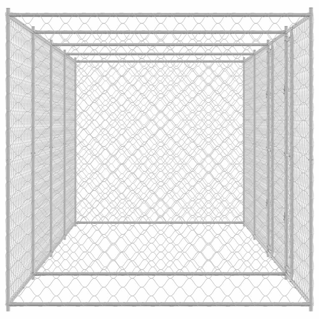 Jaula Para Perro Plateado 800 X 200 X 200 Cm Acero Galvanizado_4