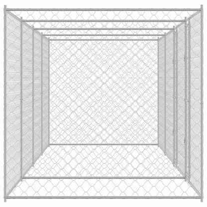 Jaula Para Perro Plateado 800 X 200 X 200 Cm Acero Galvanizado_4