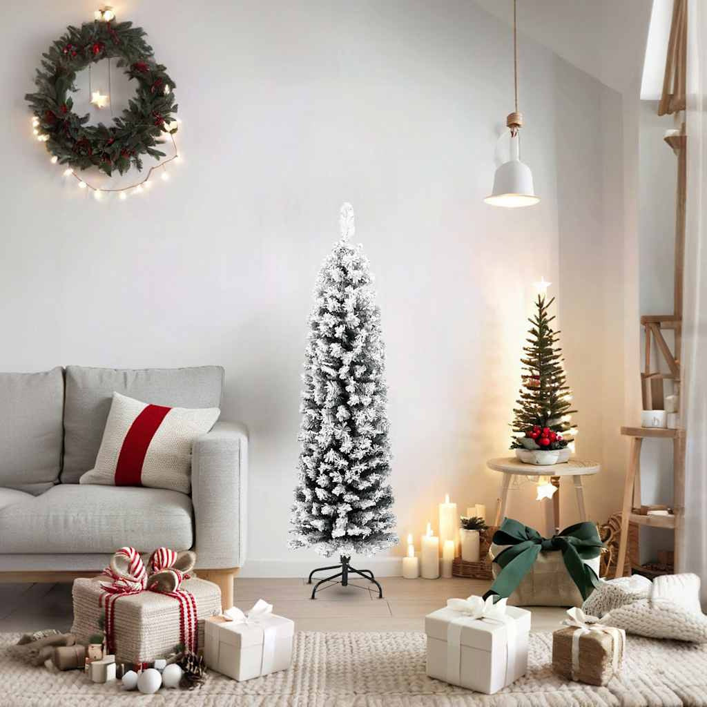 Vidaxl Árbol De Navidad Artificial Verde Con Nieve Pvc 150 Cm_1