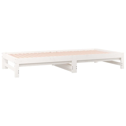 Sofá Cama Extraíble Madera Maciza De Pino Blanco 2x(90x190) Cm / Vetonek_5