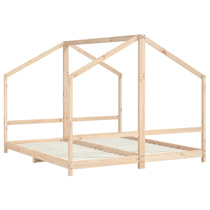 Estructura De Cama De Niños Madera Maciza De Pino 2x(90x200) Cm / Vetonek_2