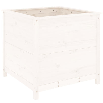 Jardinera Madera Maciza De Pino Blanco 82,5x82,5x78 Cm_5