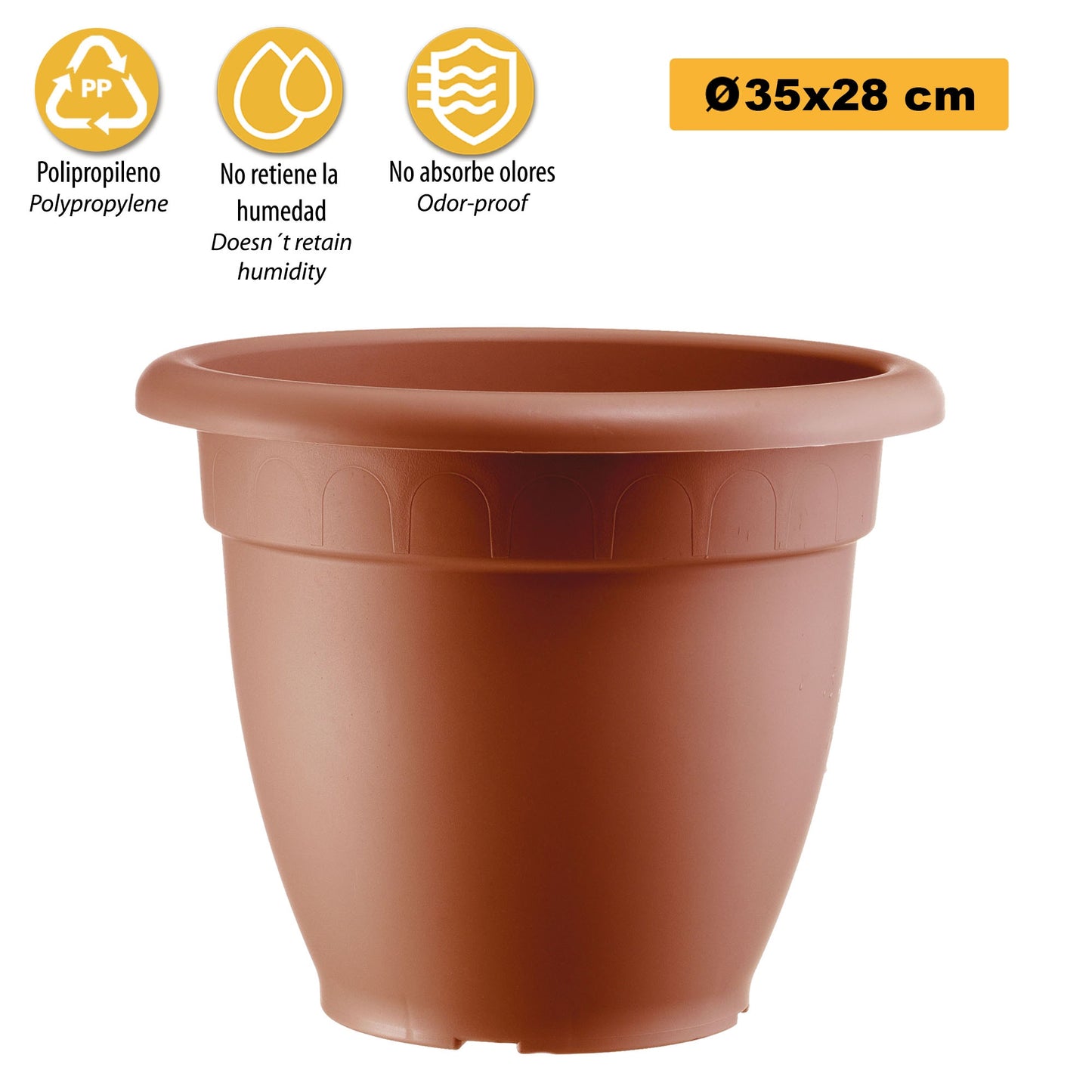 Maceta En Forma De Campana Ø Cm 35 Terracota