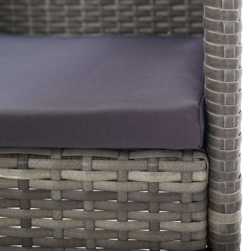 Vidaxl Set De Comedor Jardín 7 Pzas Cojines Ratán Sintético Antracita_4