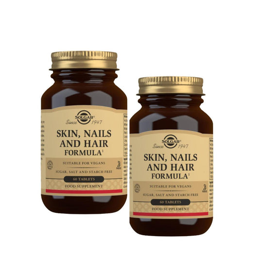 Embalagem de fórmula para cabelo, pele e unhas, 60 + 60 comprimidos