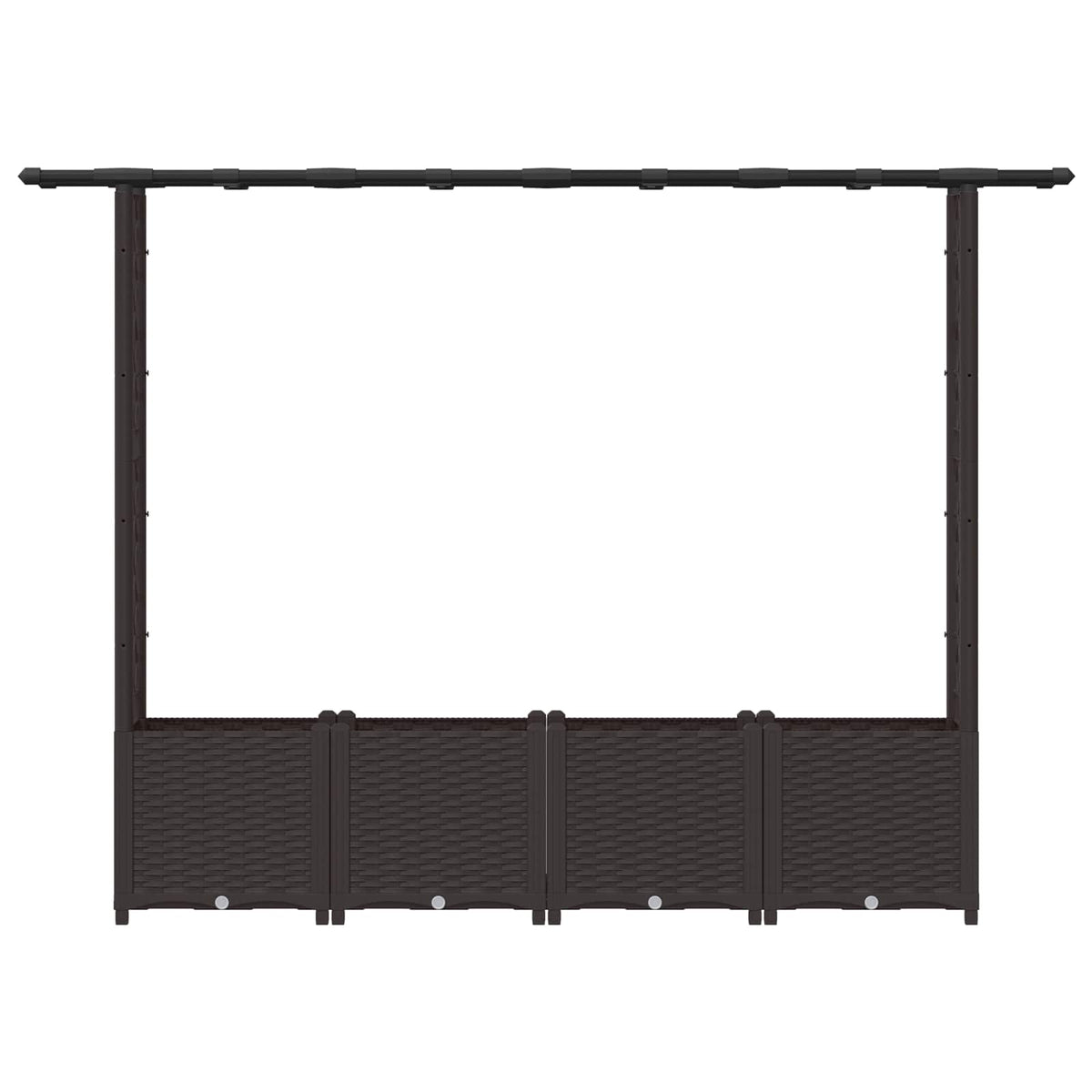 Cama Elevada Con Trellis Y Techo Marrón 203 X 40 X 136 Cm Pp_3