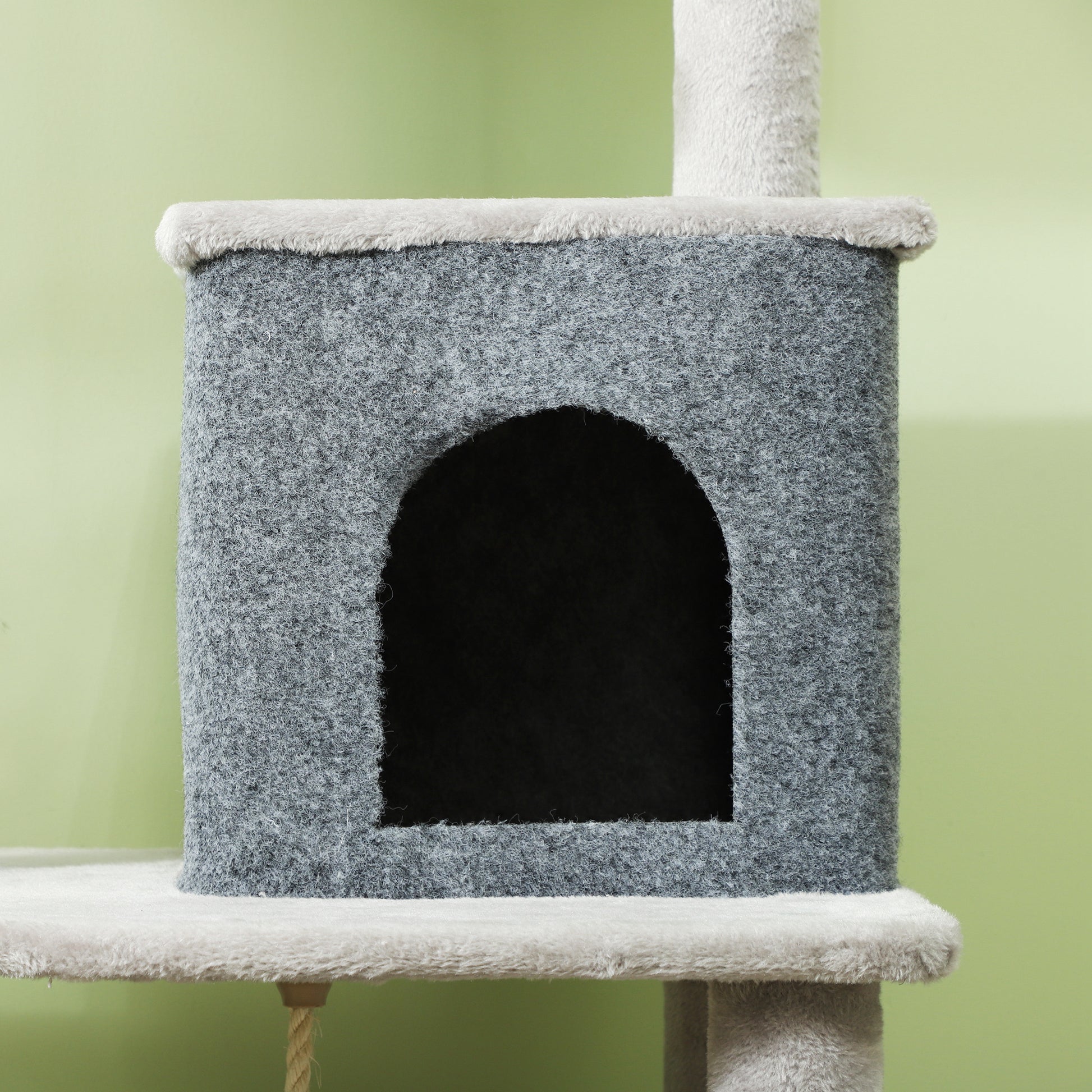 Pawhut Árbol Rascador Para Gatos Grande Altura 132 Cm Gris Claro_3