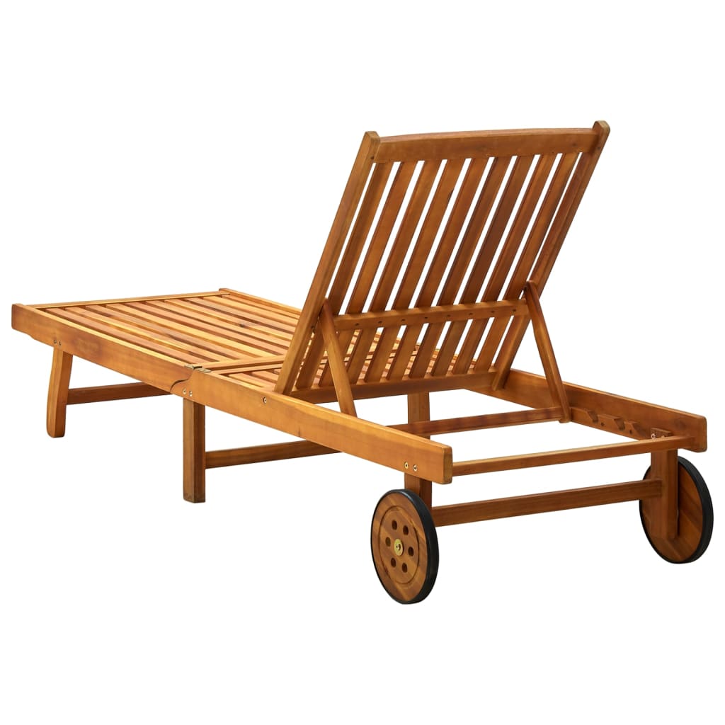 Tumbona De Jardín Con Cojín Madera Maciza De Acacia_3