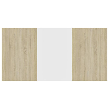 Mesa De Comedor Madera Contrachapada Blanco Roble 180x90x76 Cm_4