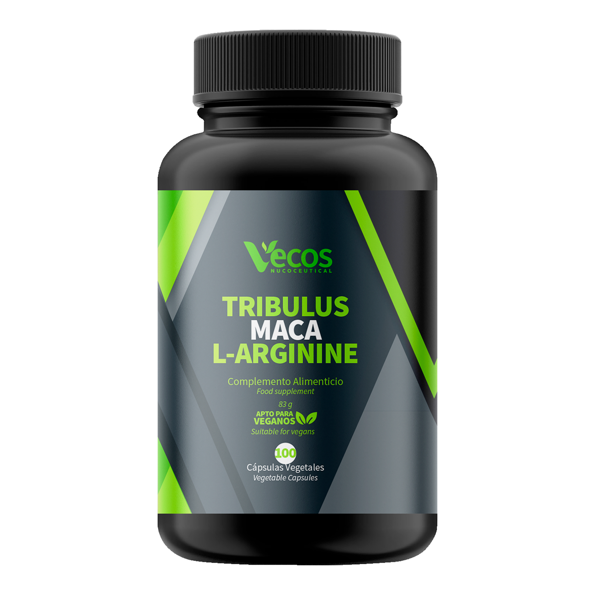 Tribulus + Maca + L-arginina Vecos 100 Cápsulas | Rendimiento, Energía Y Libido Masculina_0