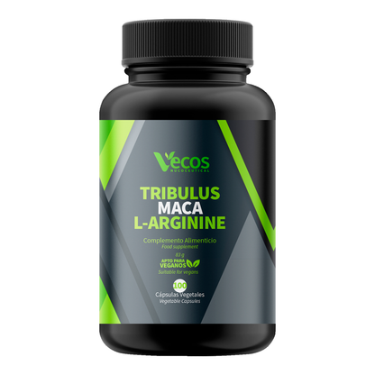 Tribulus + Maca + L-arginina Vecos 100 Cápsulas | Rendimiento, Energía Y Libido Masculina_0