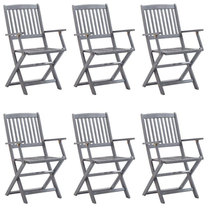 Vidaxl Sillas De Jardín Plegables 6 Uds Cojines Madera Maciza Acacia_1